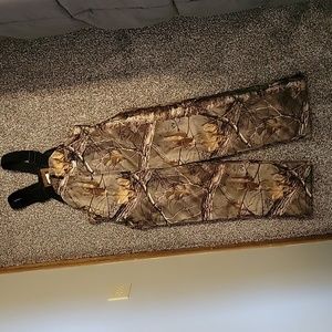 Deer Camp Camo Youth Insulated Bibs Medium